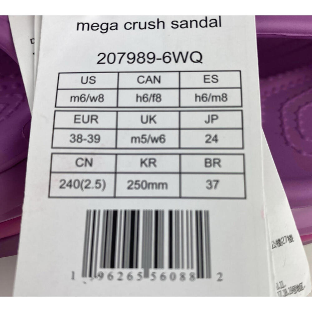 NEW Crocs Classic Mega Crush Platform Sandal 8 Juice Fuchsia Pink 207989 NWT - Picture 12 of 13